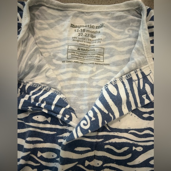 Magnetic me whale magnetic short sleeve romper - Picture 2 of 4